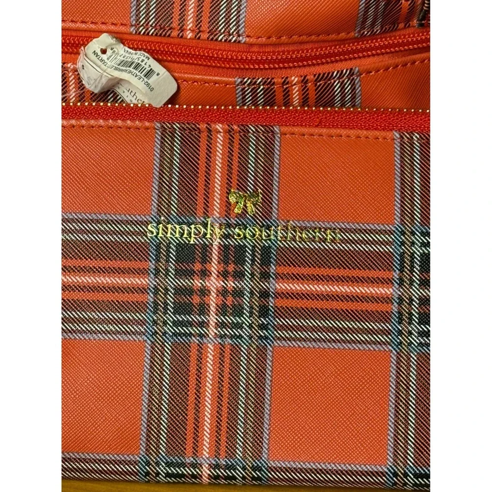 Simply Southern Plaid Backpack and New With Tag Wallet Set Red Black Gray Tartan
